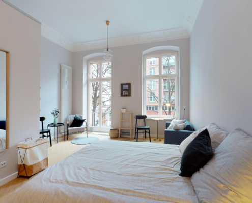 großzügig sanierter Altbau - saniertes Schlafzimmer - C2 GmbH Altbausanierung