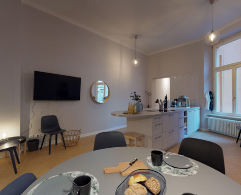 großzügig sanierter Altbau - sanierte Wohnküche - C2 GmbH Altbausanierung